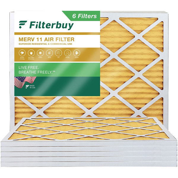 Filterbuy 20x24x1 Air Filter MERV 11, Pleated HVAC AC Furnace Filters